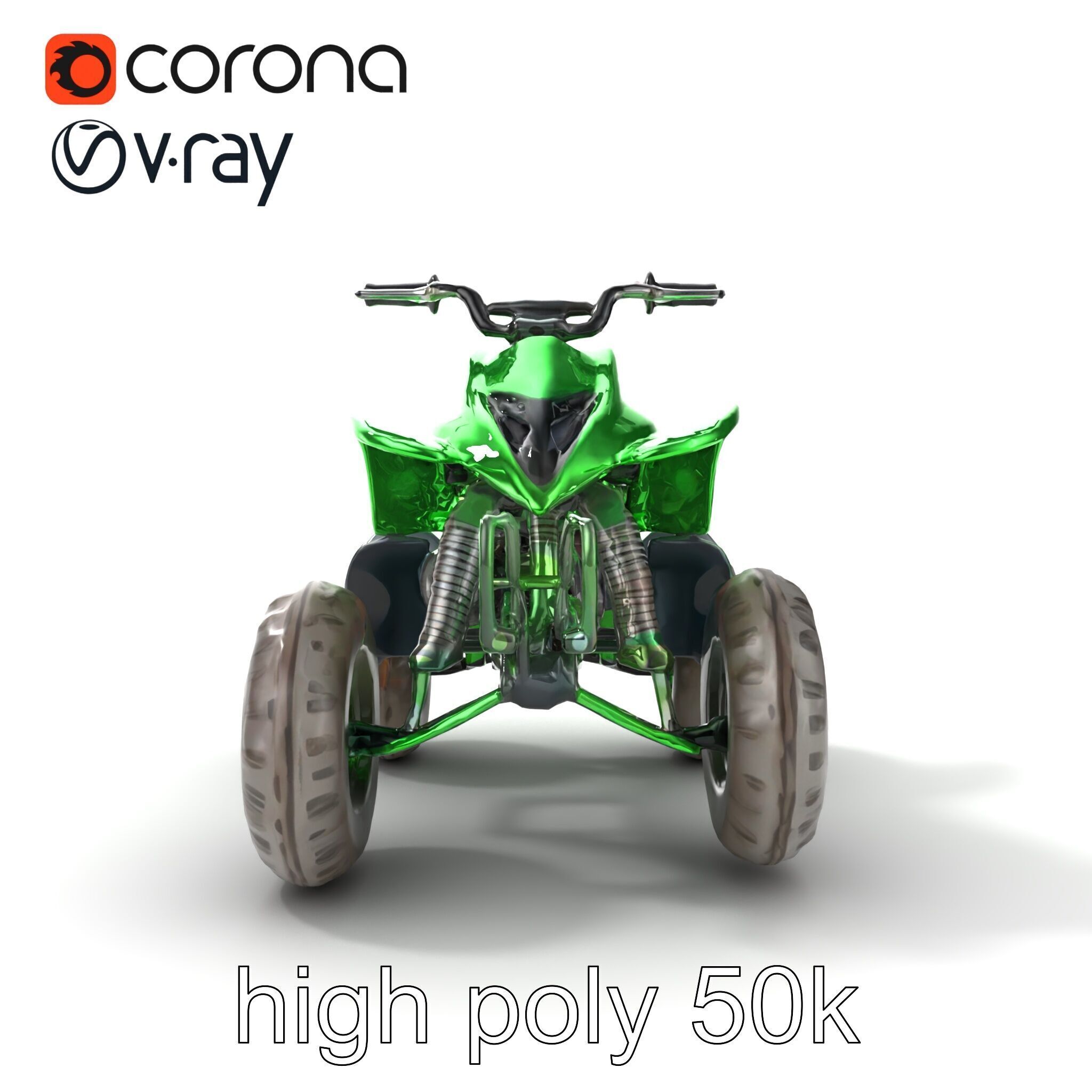 Emerald Quad Bike Model Pack for Game Development Low-poly 3D model_27