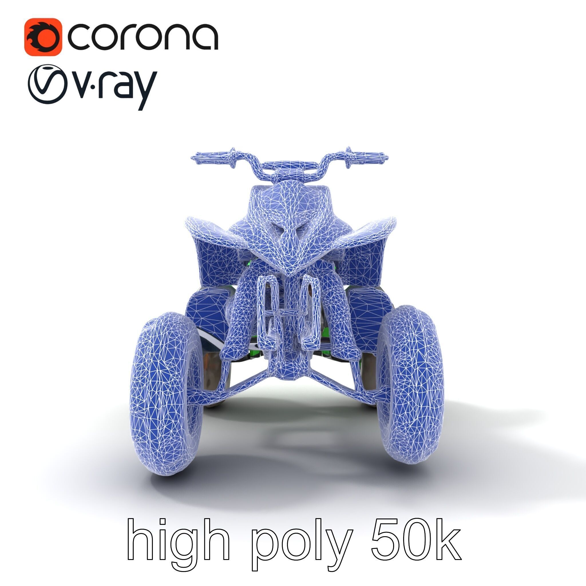 Emerald Quad Bike Model Pack for Game Development Low-poly 3D model_26