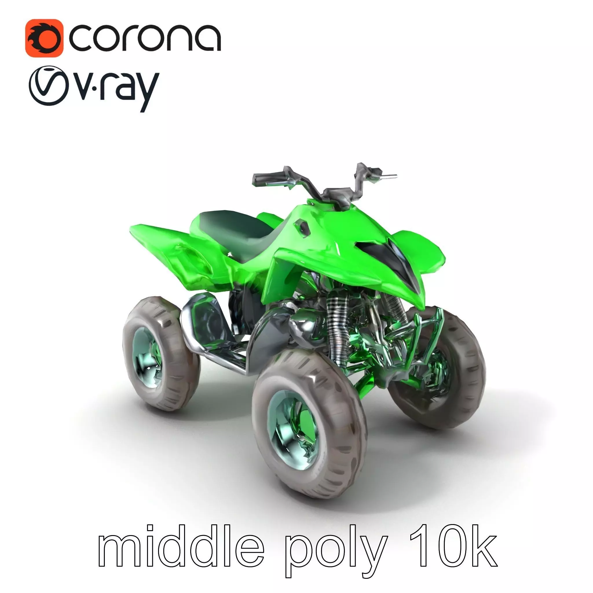 Emerald Quad Bike Model Pack for Game Development Low-poly 3D model_0