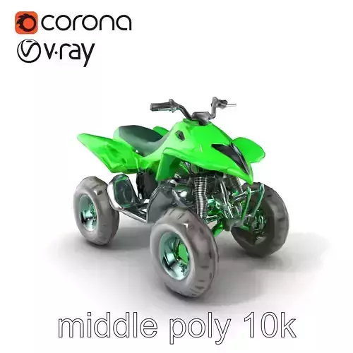 Emerald Quad Bike Model Pack for Game Development Low-poly 3D model