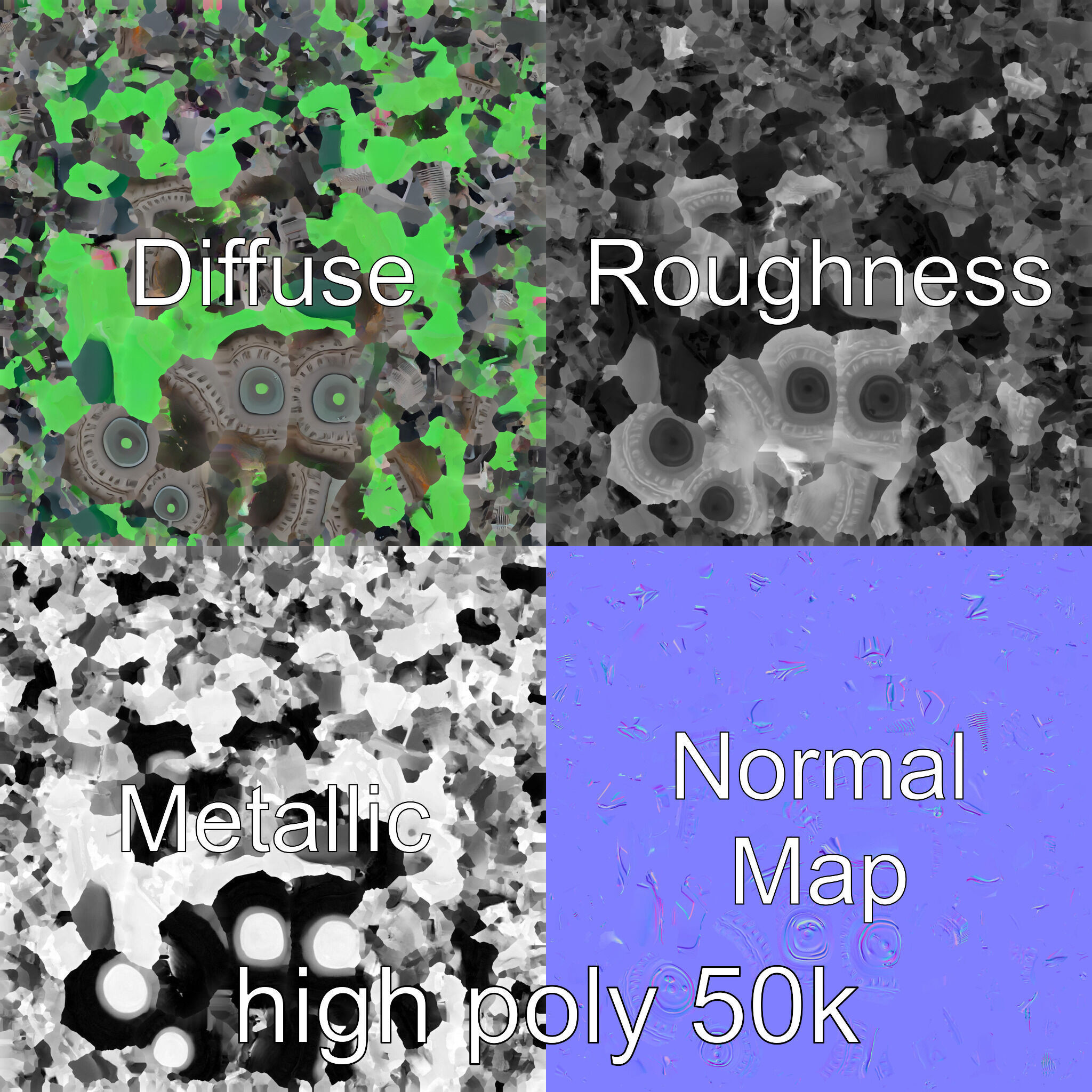 Emerald Quad Bike Model Pack for Game Development Low-poly 3D model_3