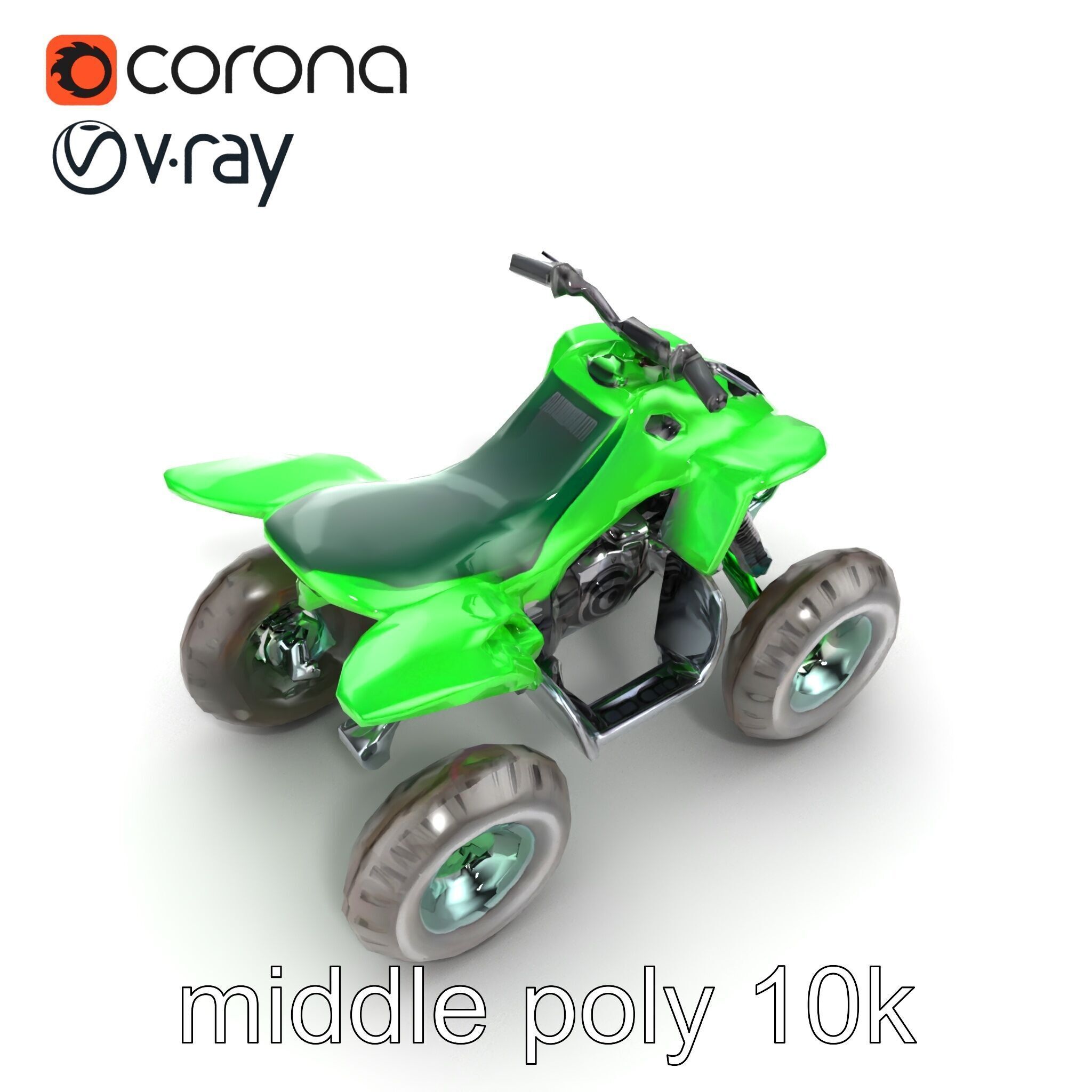 Emerald Quad Bike Model Pack for Game Development Low-poly 3D model_12