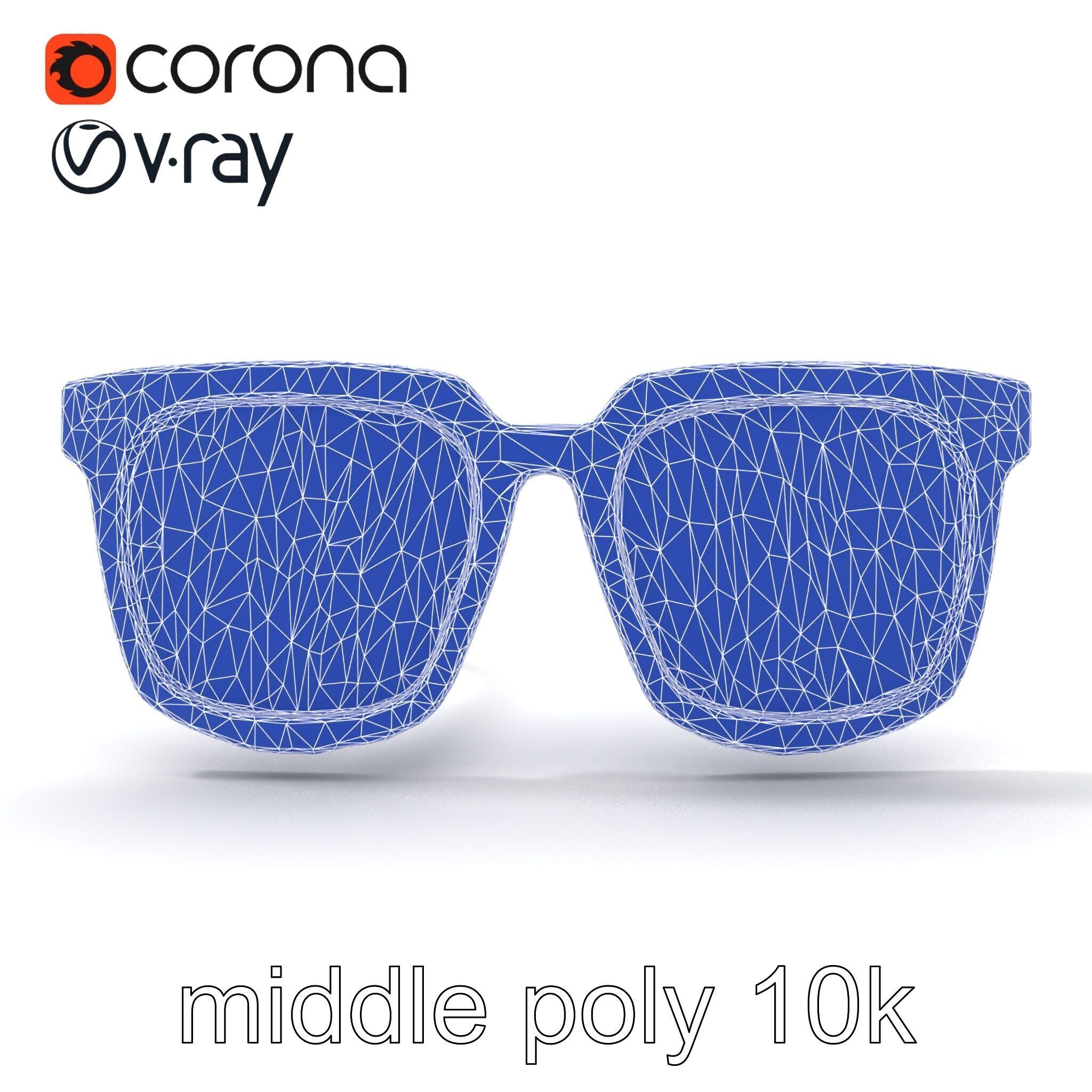 Vintage Square Tortoiseshell Sunglasses model pack Low-poly 3D model_30