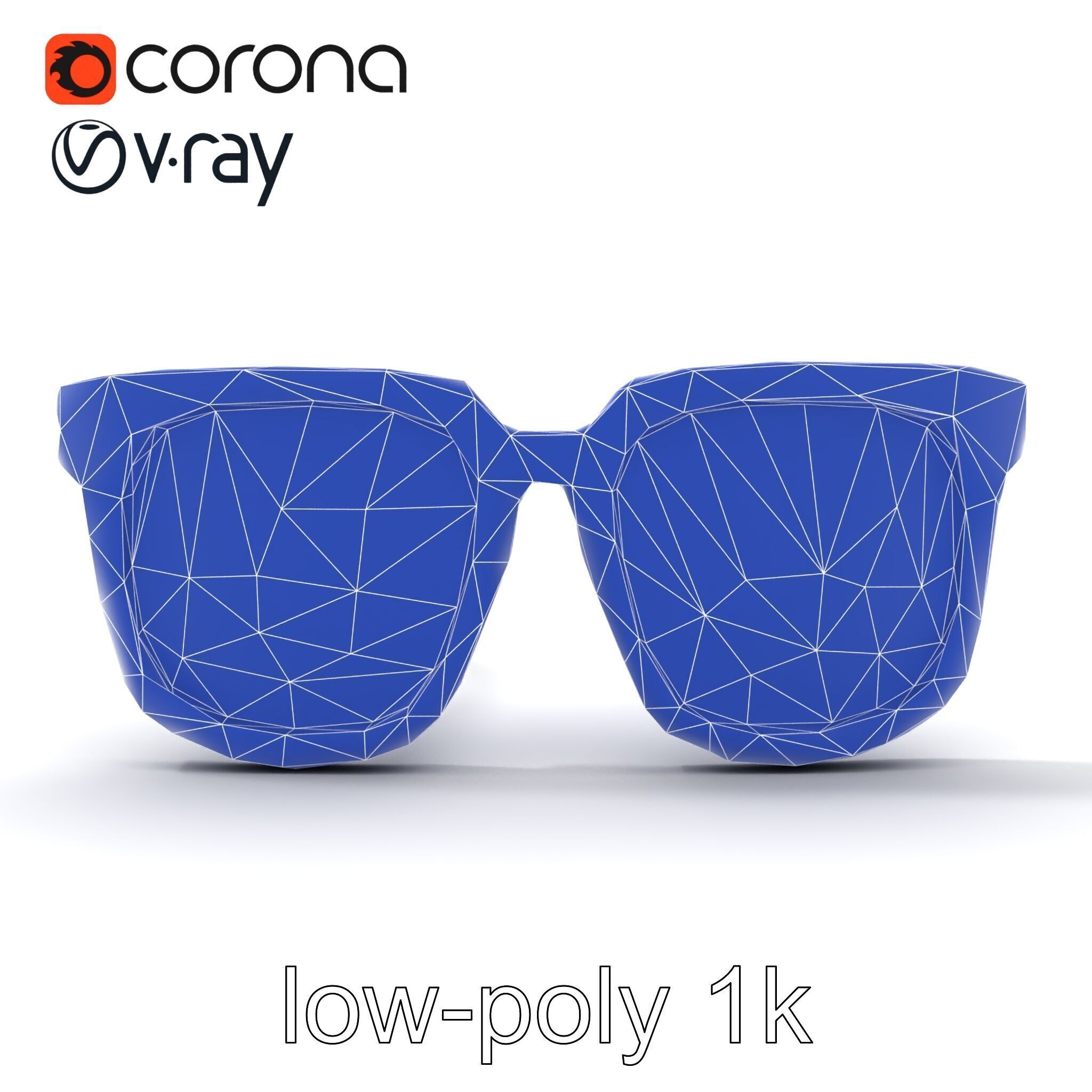 Vintage Square Tortoiseshell Sunglasses model pack Low-poly 3D model_31