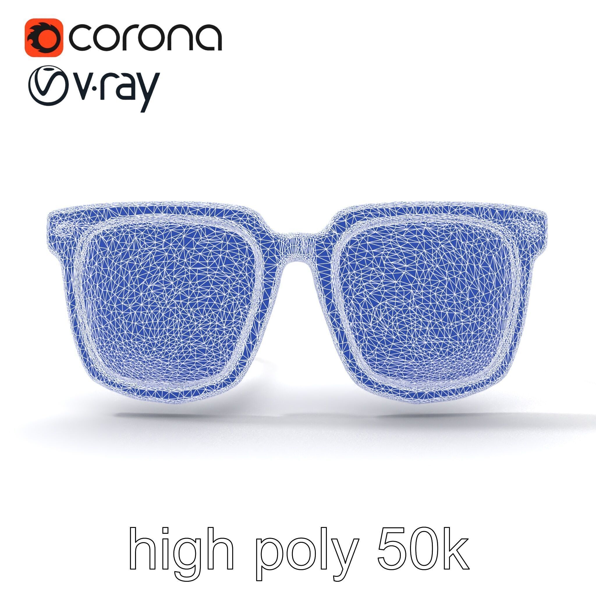 Vintage Square Tortoiseshell Sunglasses model pack Low-poly 3D model_21