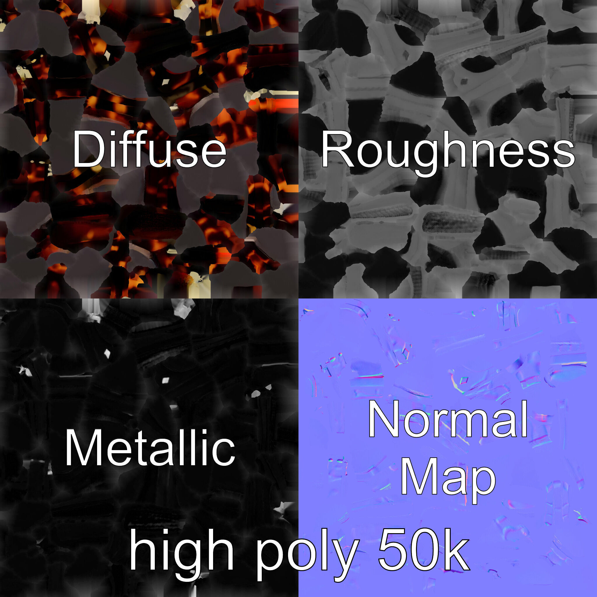 Vintage Square Tortoiseshell Sunglasses model pack Low-poly 3D model_3