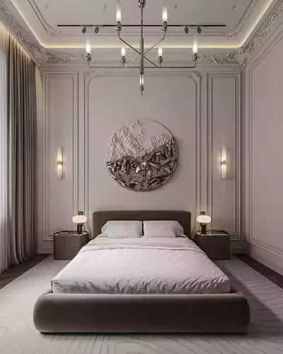 Neo-classical Bedroom en-suite with Wardrobe