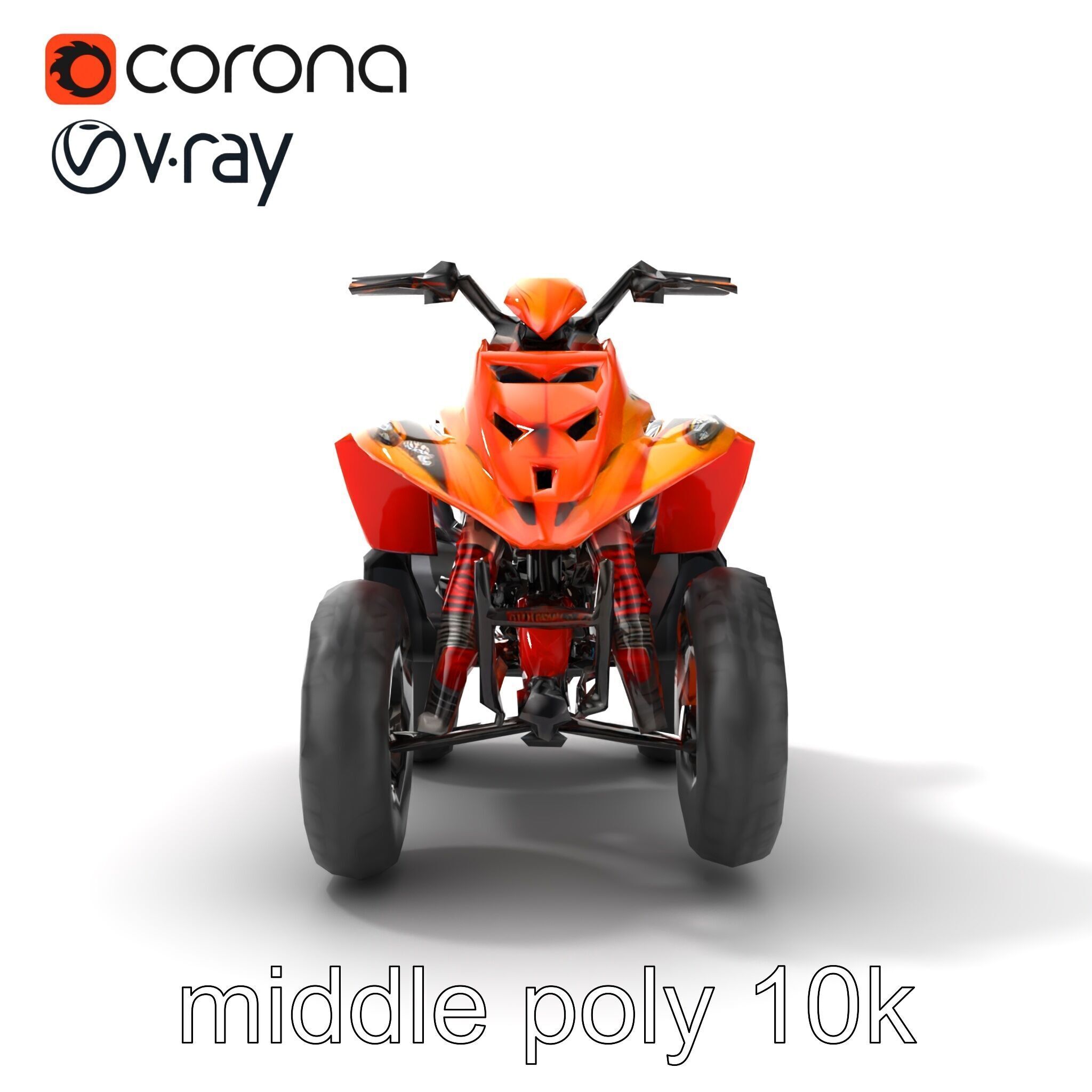 Orange Quad Bike Sporty Design model pack Low-poly 3D model_25