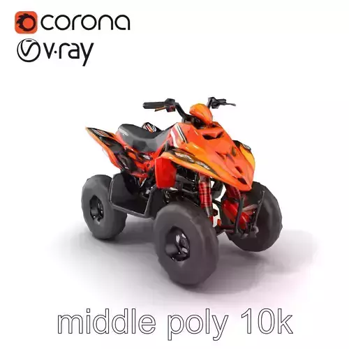 Orange Quad Bike Sporty Design model pack Low-poly 3D model