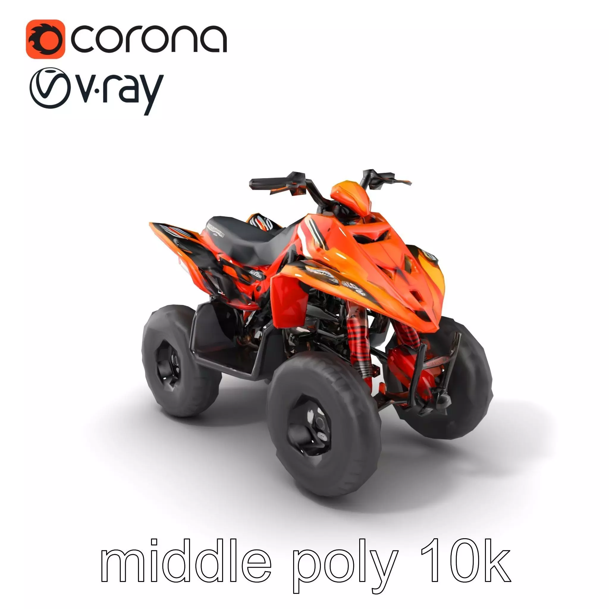Orange Quad Bike Sporty Design model pack Low-poly 3D model_0