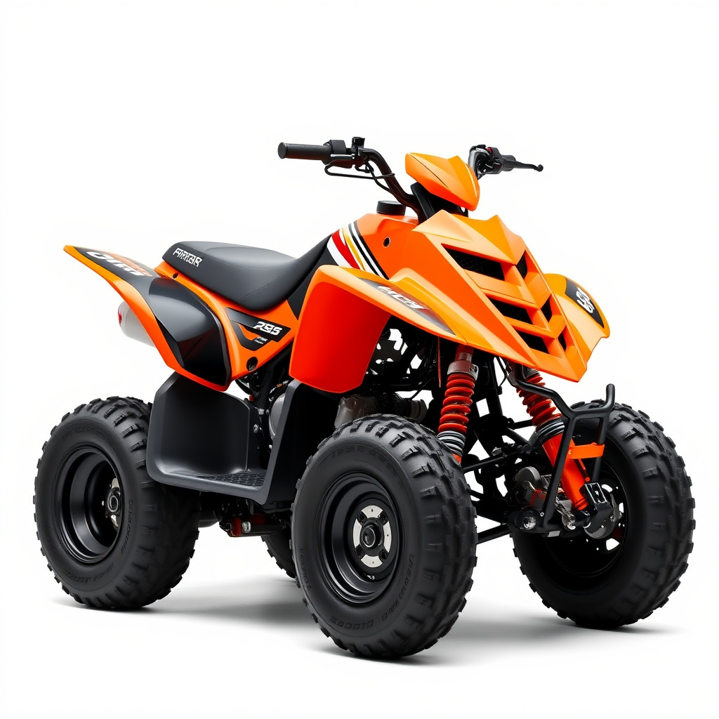 Orange Quad Bike Sporty Design model pack Low-poly 3D model_4