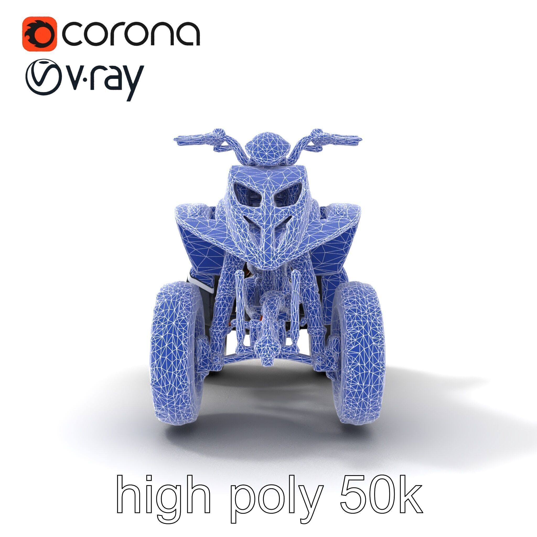 Orange Quad Bike Sporty Design model pack Low-poly 3D model_19