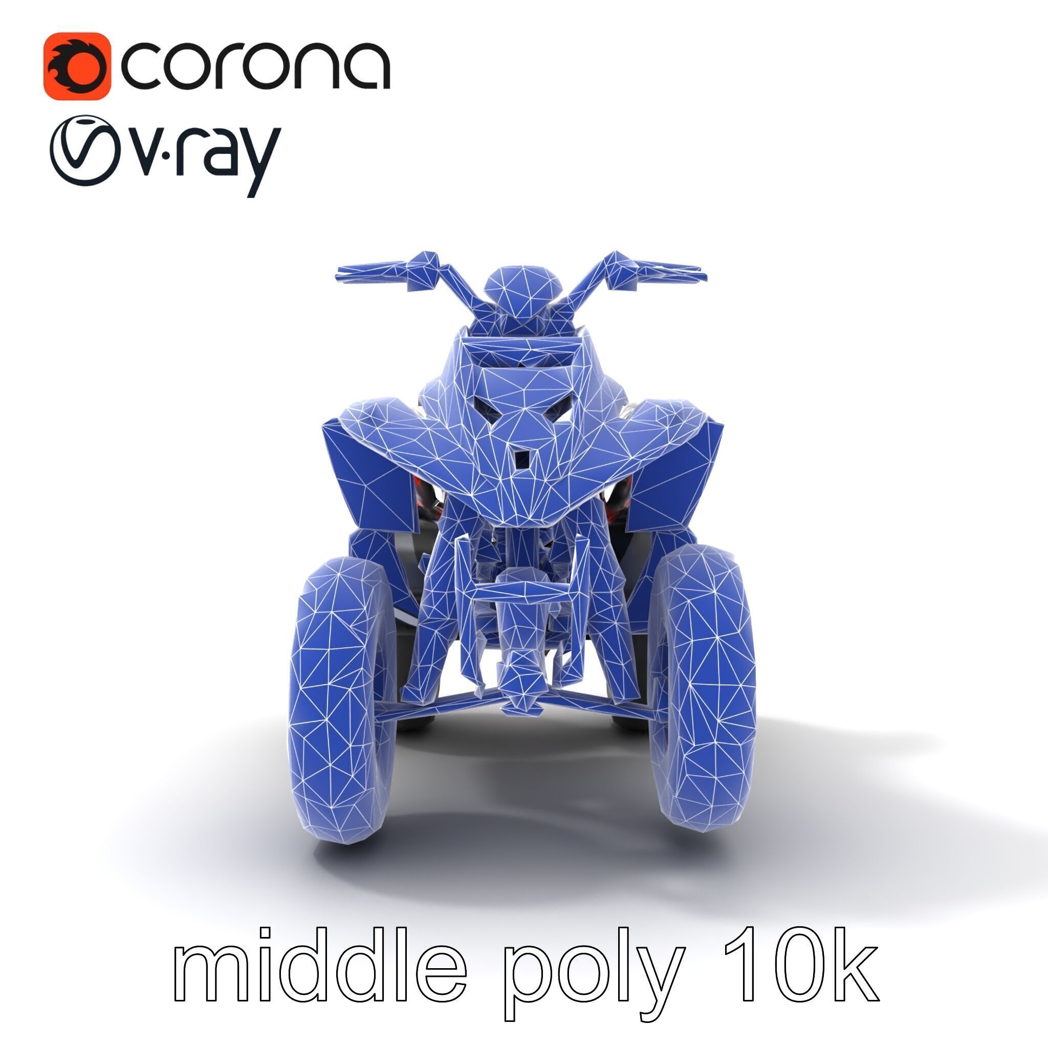 Orange Quad Bike Sporty Design model pack Low-poly 3D model_22