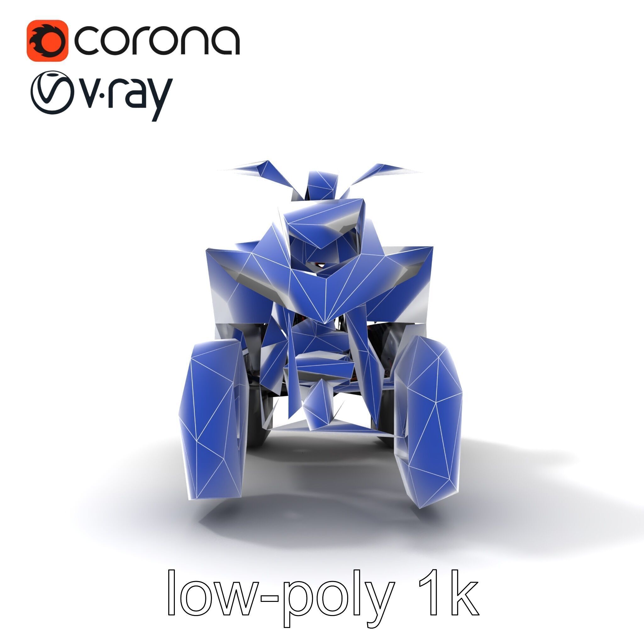 Orange Quad Bike Sporty Design model pack Low-poly 3D model_26