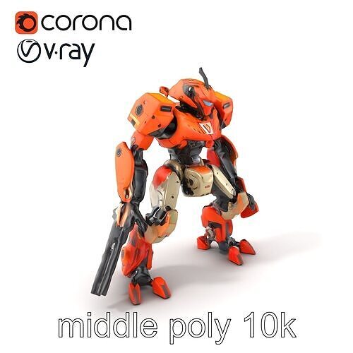 Futuristic Humanoid Battle Android model pack Low-poly 3D model