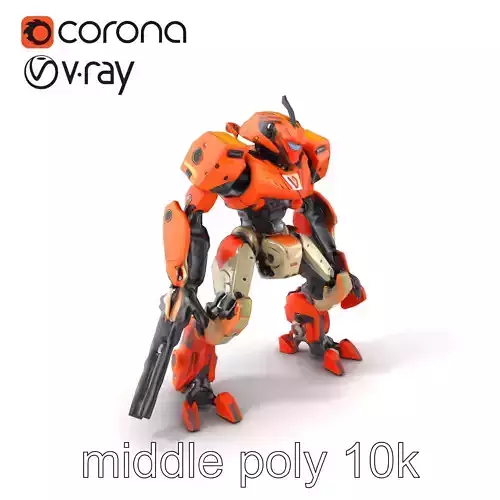 Futuristic Humanoid Battle Android model pack Low-poly 3D model