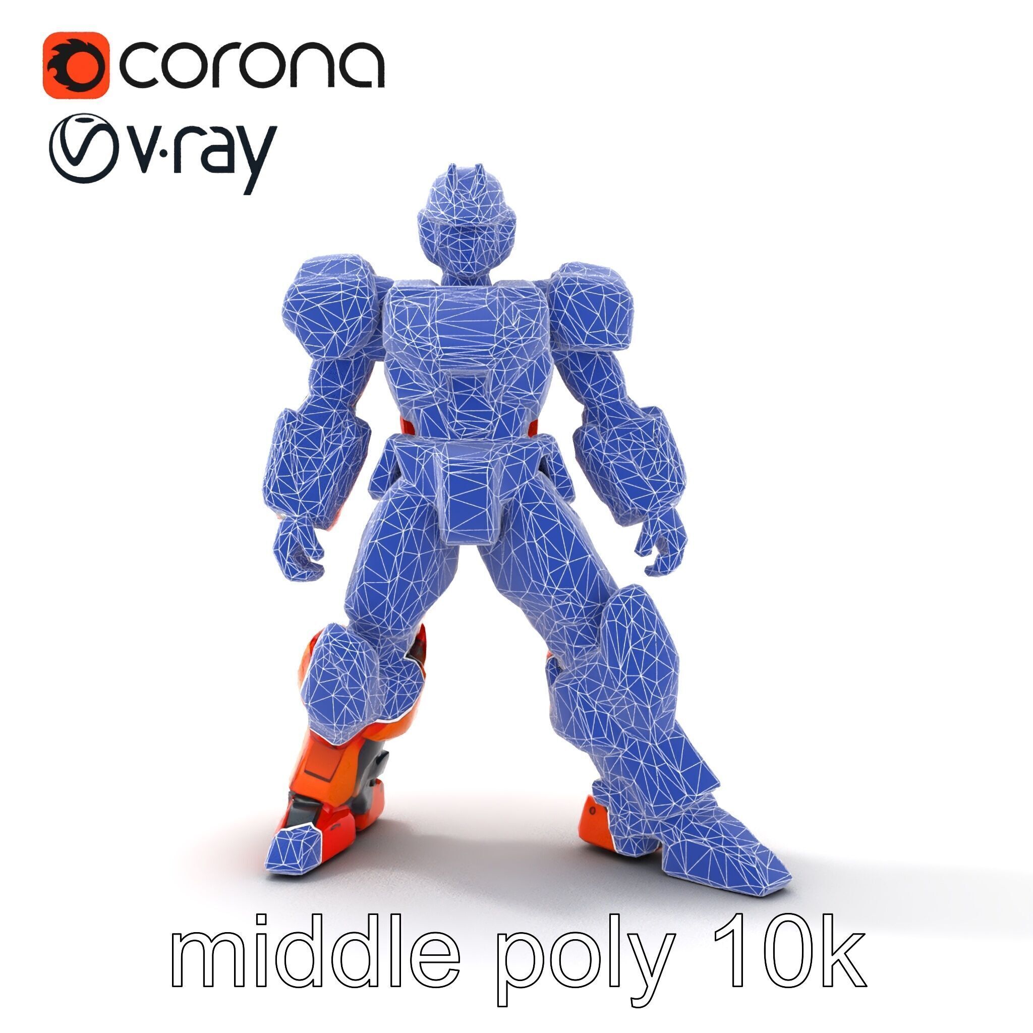 Advanced Humanoid Battle Robot Armor Model Pack Low-poly 3D model_26