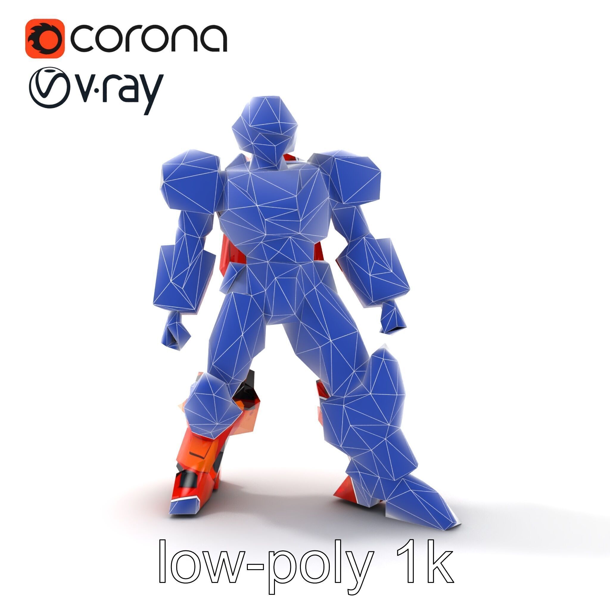 Advanced Humanoid Battle Robot Armor Model Pack Low-poly 3D model_23