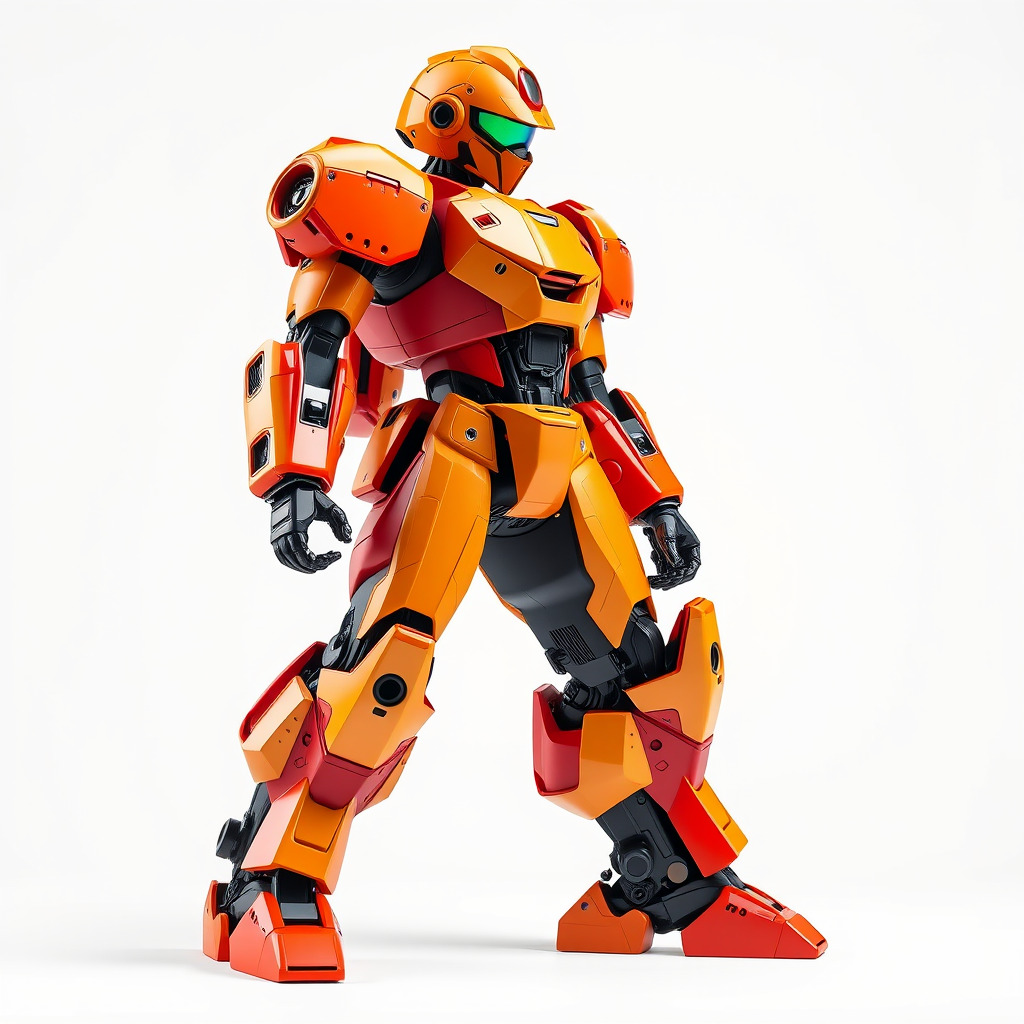 Advanced Humanoid Battle Robot Armor Model Pack Low-poly 3D model_4