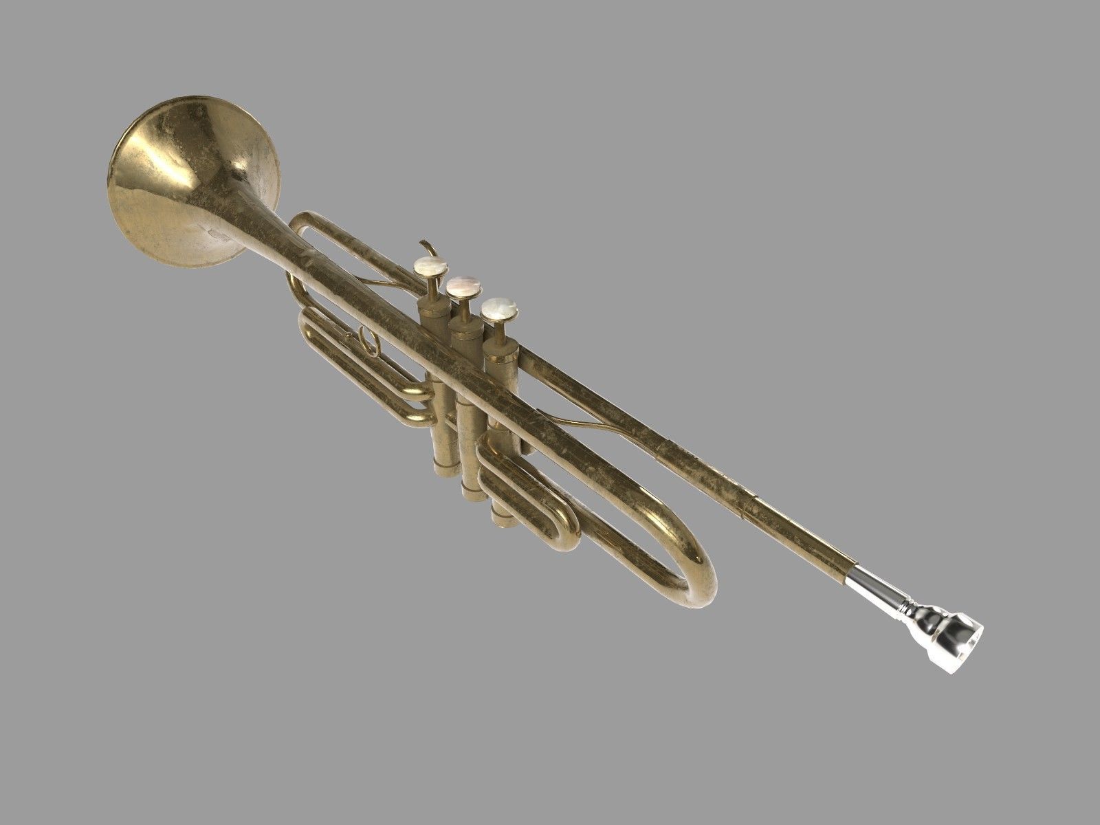 Trumpet brass 3D model_6