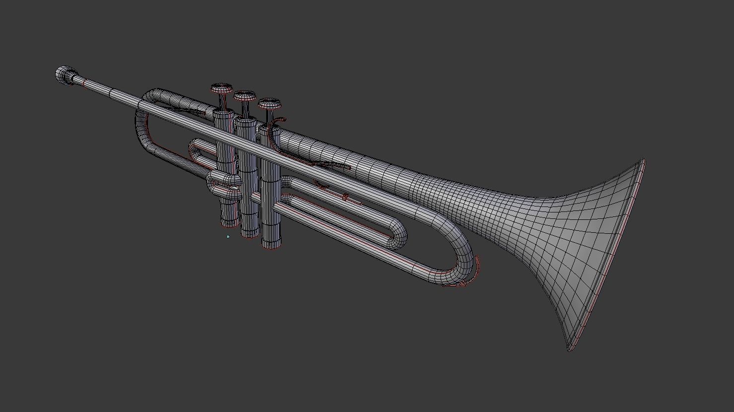 Trumpet brass 3D model_4