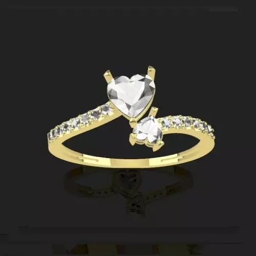 double heart ring Free 3D print model_0