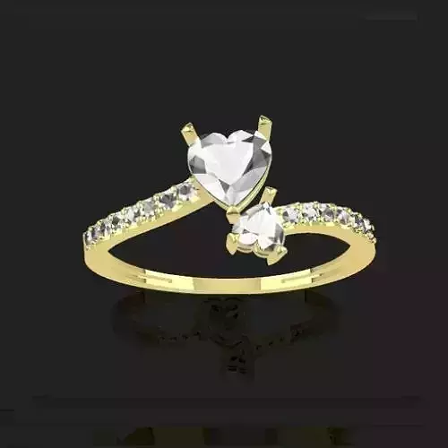 double heart ring Free 3D print model