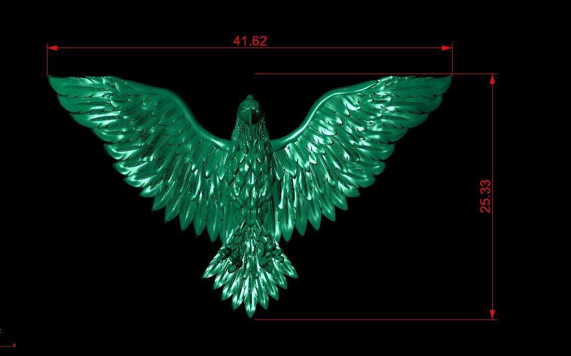 Eagle pendant 3D print model_6