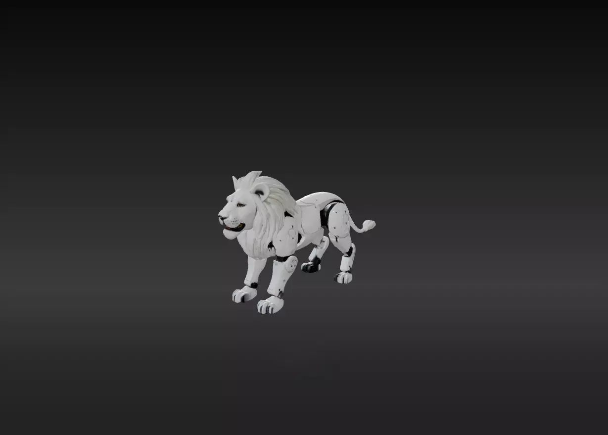 Cybernetic Lion The Future of the Wild Low-poly 3D model_0