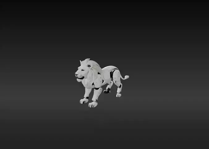 Cybernetic Lion The Future of the Wild Low-poly 3D model