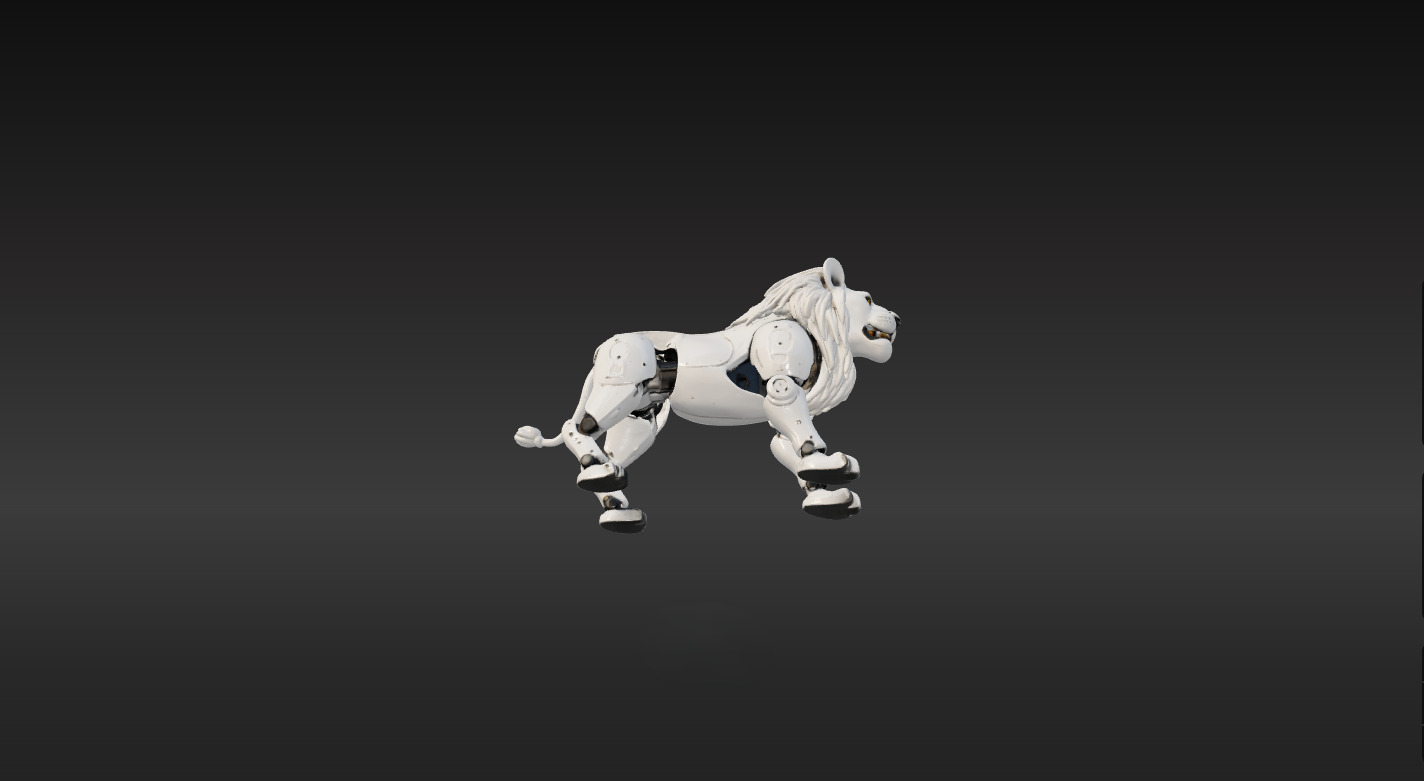 Cybernetic Lion The Future of the Wild Low-poly 3D model_6