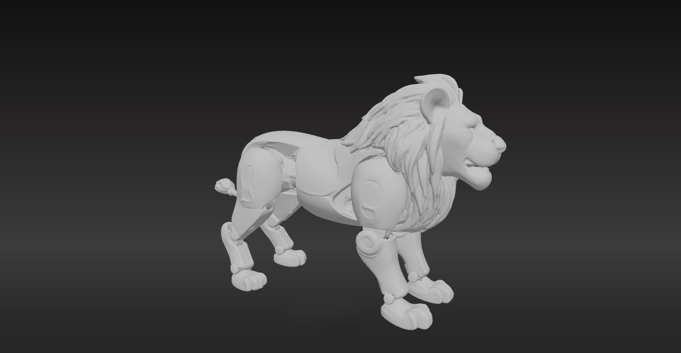 Cybernetic Lion The Future of the Wild Low-poly 3D model_10