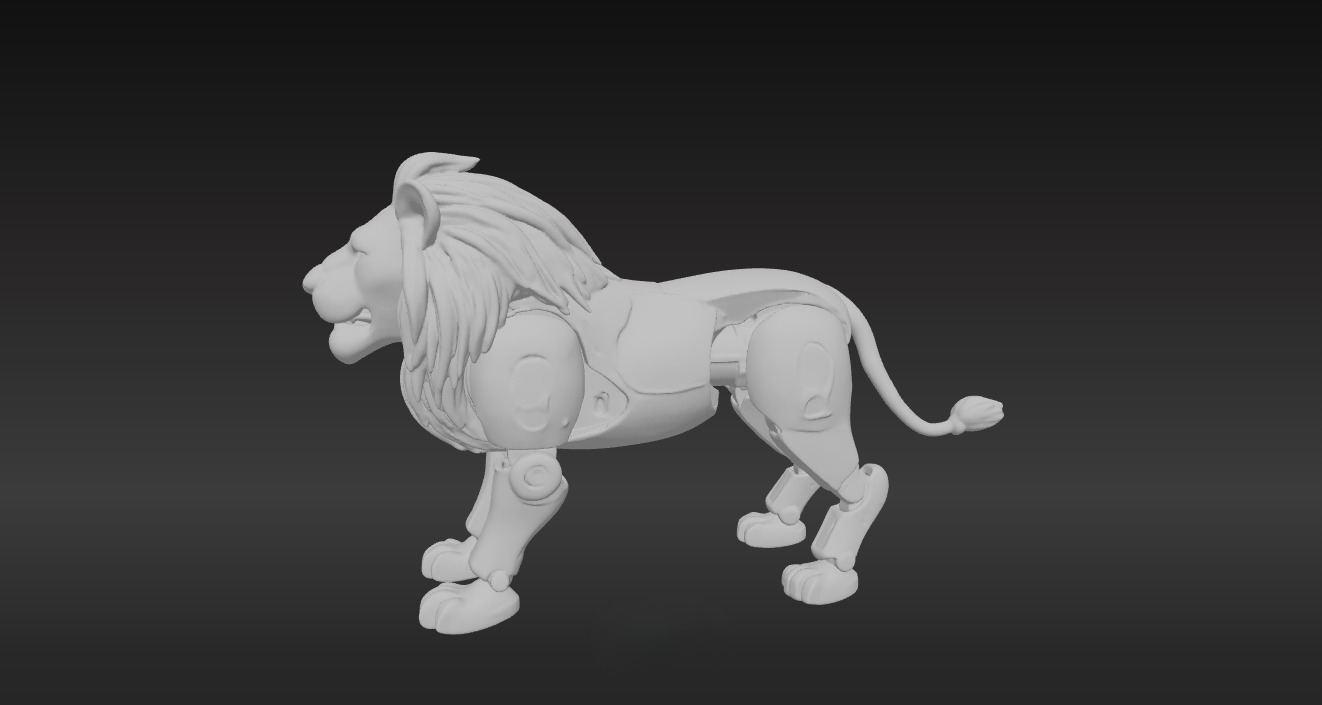 Cybernetic Lion The Future of the Wild Low-poly 3D model_8