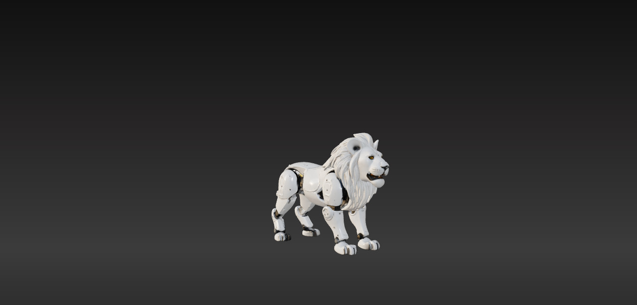 Cybernetic Lion The Future of the Wild Low-poly 3D model_2