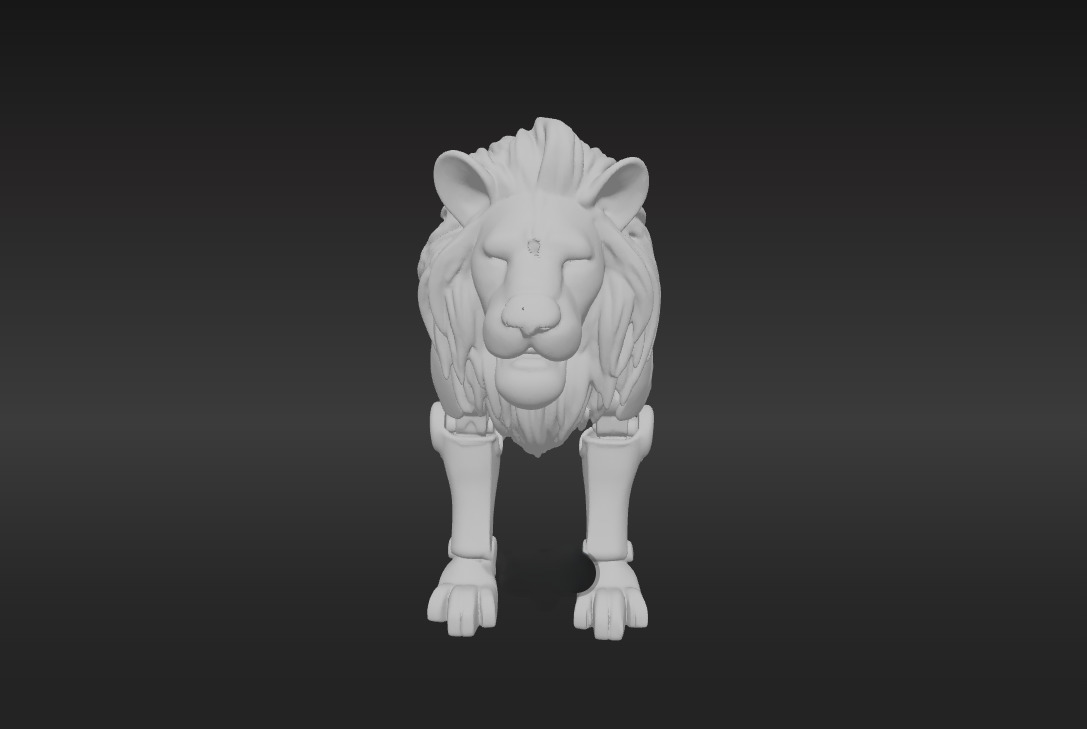 Cybernetic Lion The Future of the Wild Low-poly 3D model_9