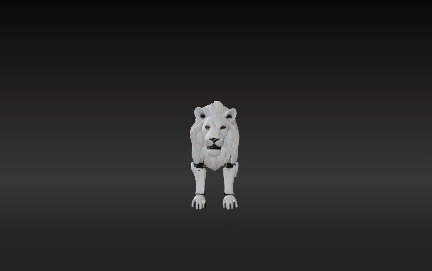 Cybernetic Lion The Future of the Wild Low-poly 3D model_3