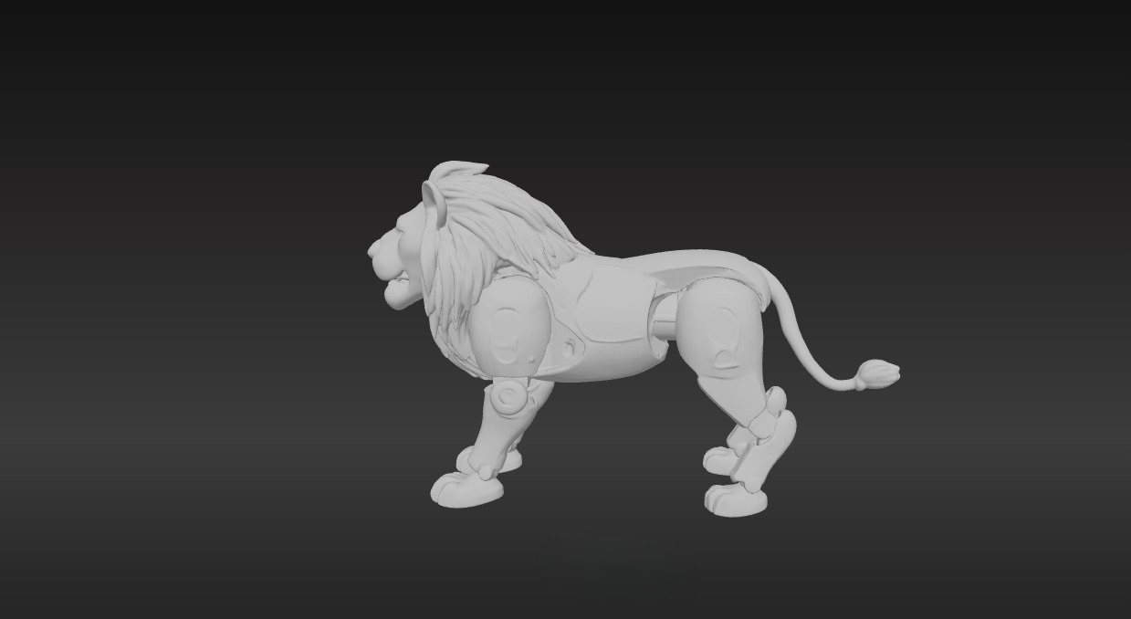 Cybernetic Lion The Future of the Wild Low-poly 3D model_7