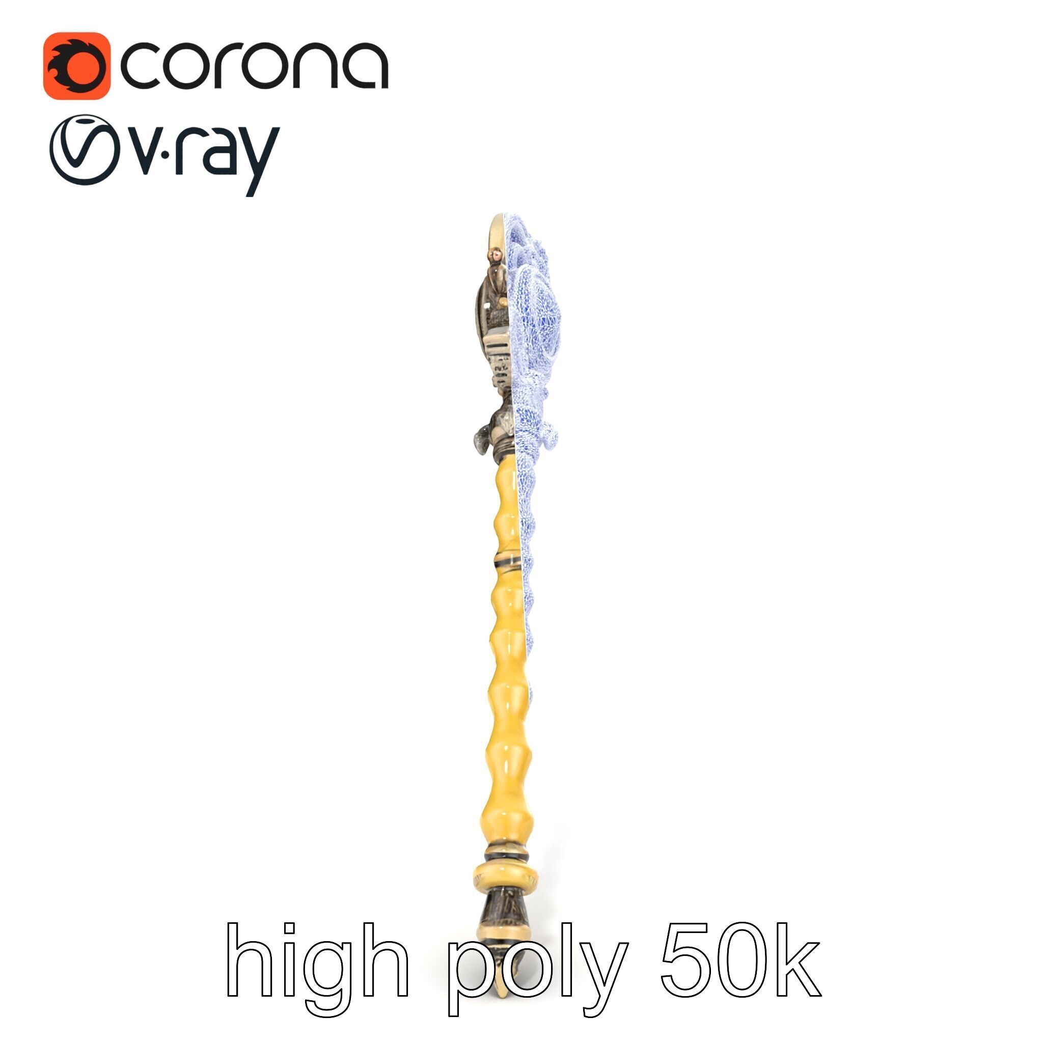 Ivory and Silver Sorcerers Scepter model pack Low-poly 3D model_18