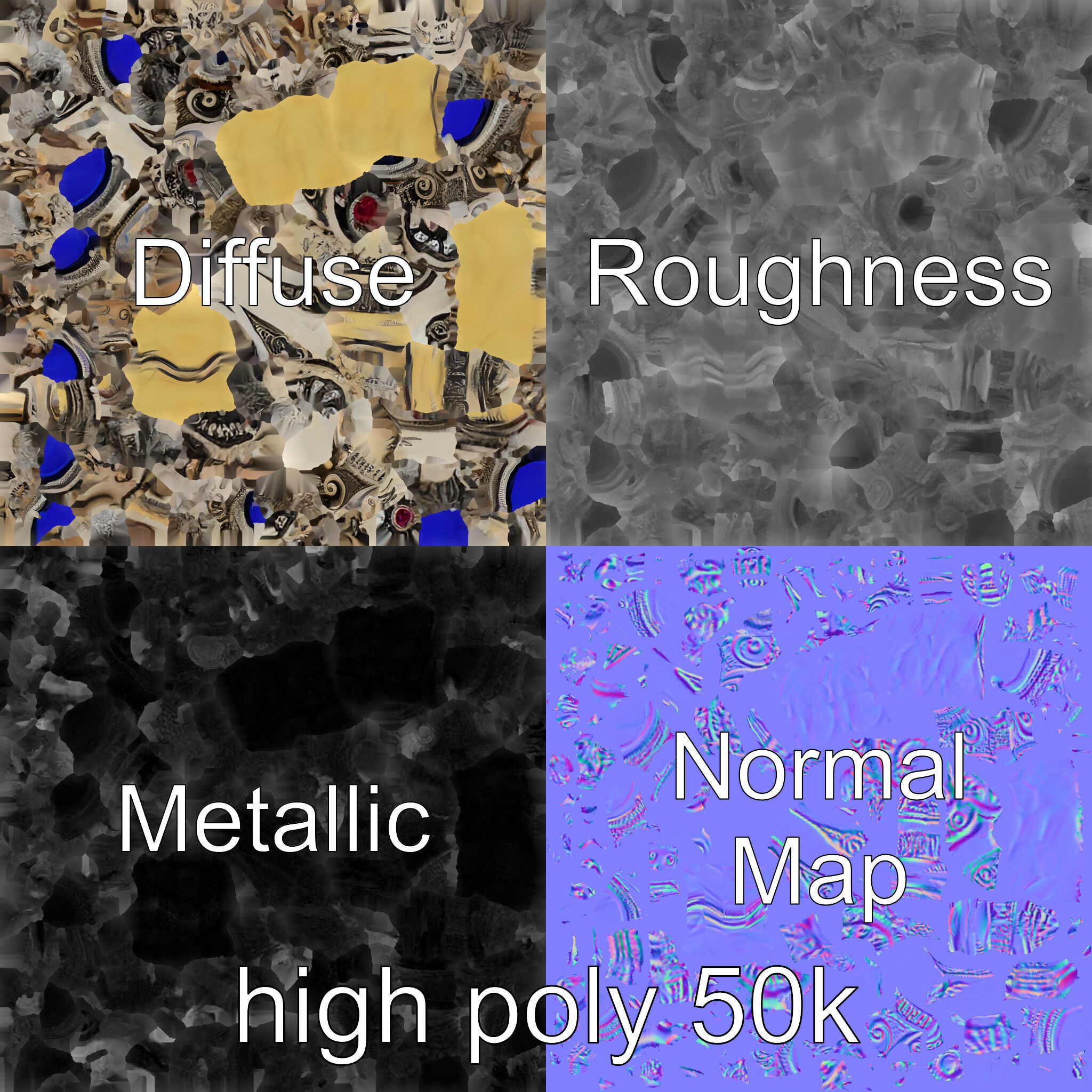 Ivory and Silver Sorcerers Scepter model pack Low-poly 3D model_3