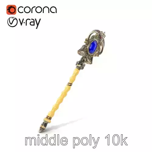 Ivory and Silver Sorcerers Scepter model pack Low-poly 3D model
