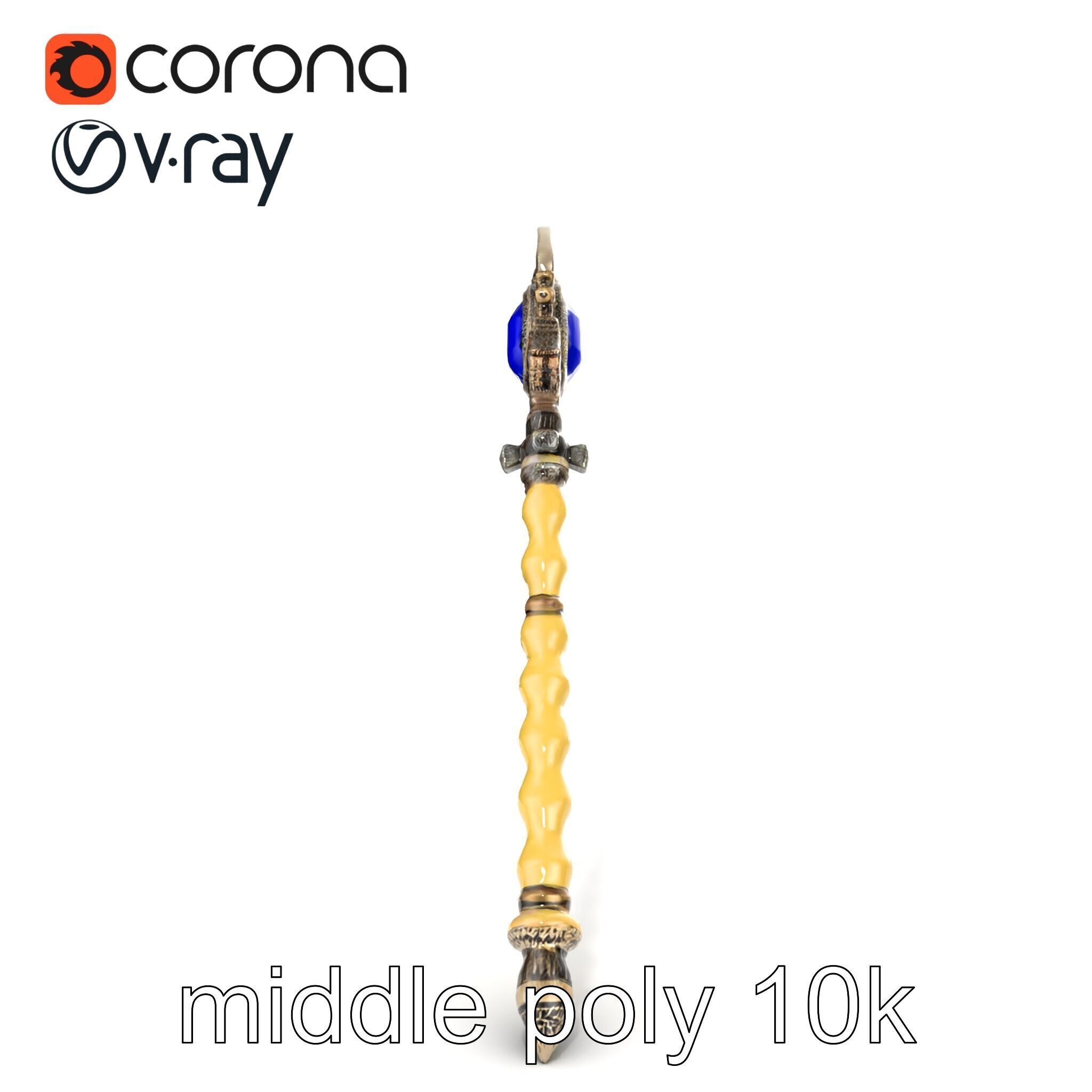Ivory and Silver Sorcerers Scepter model pack Low-poly 3D model_23