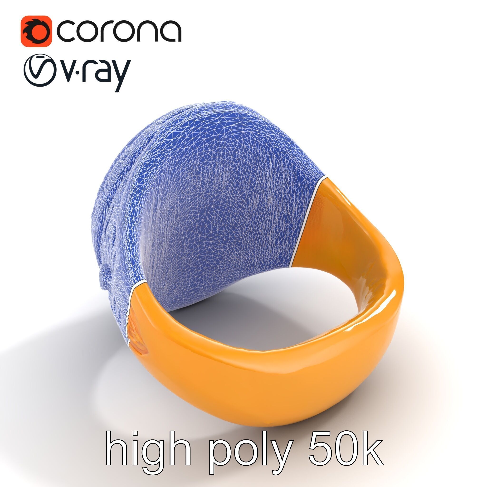 Luxurious Gold Signet Ring with Gemstone model pack Low-poly 3D model_16