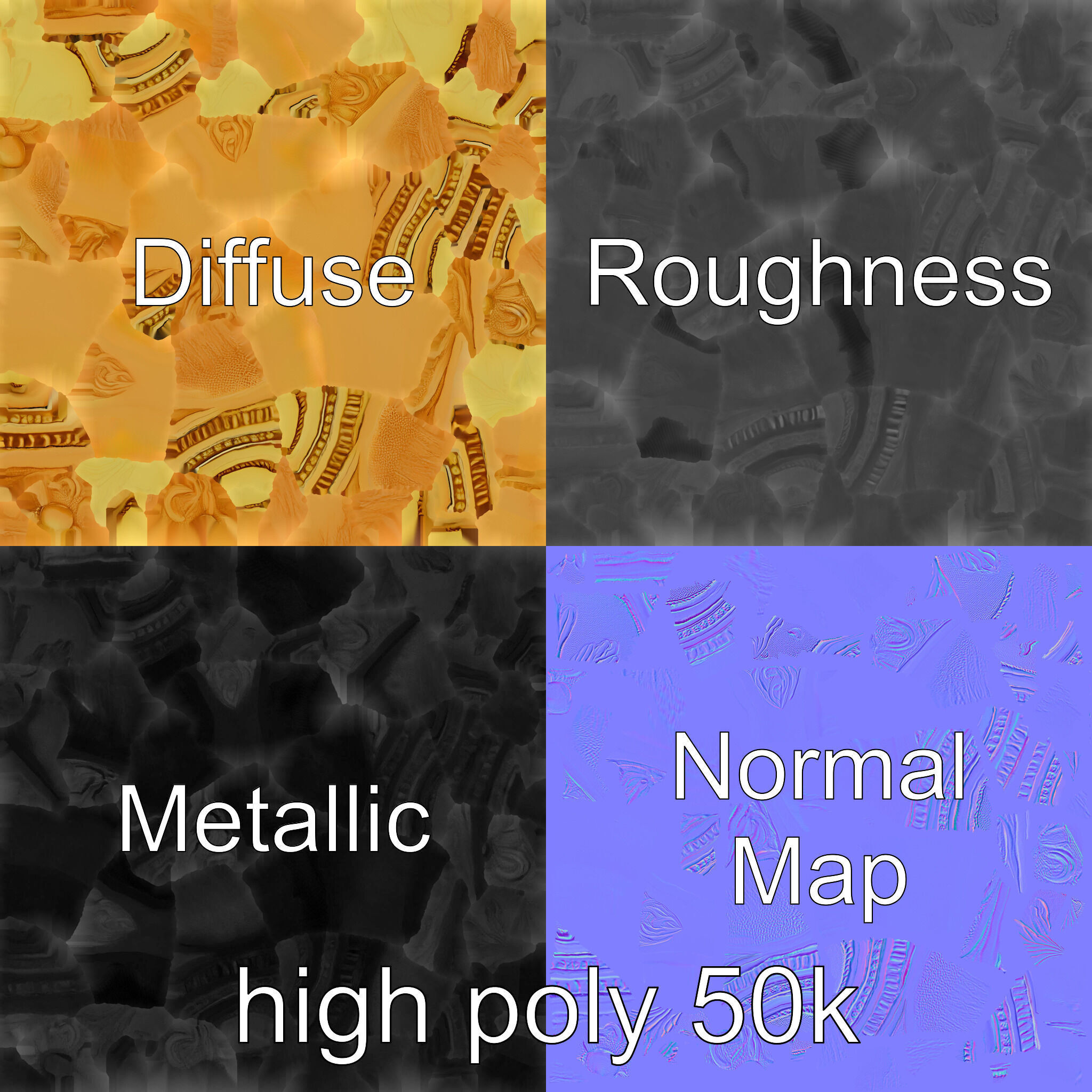 Luxurious Gold Signet Ring with Gemstone model pack Low-poly 3D model_3