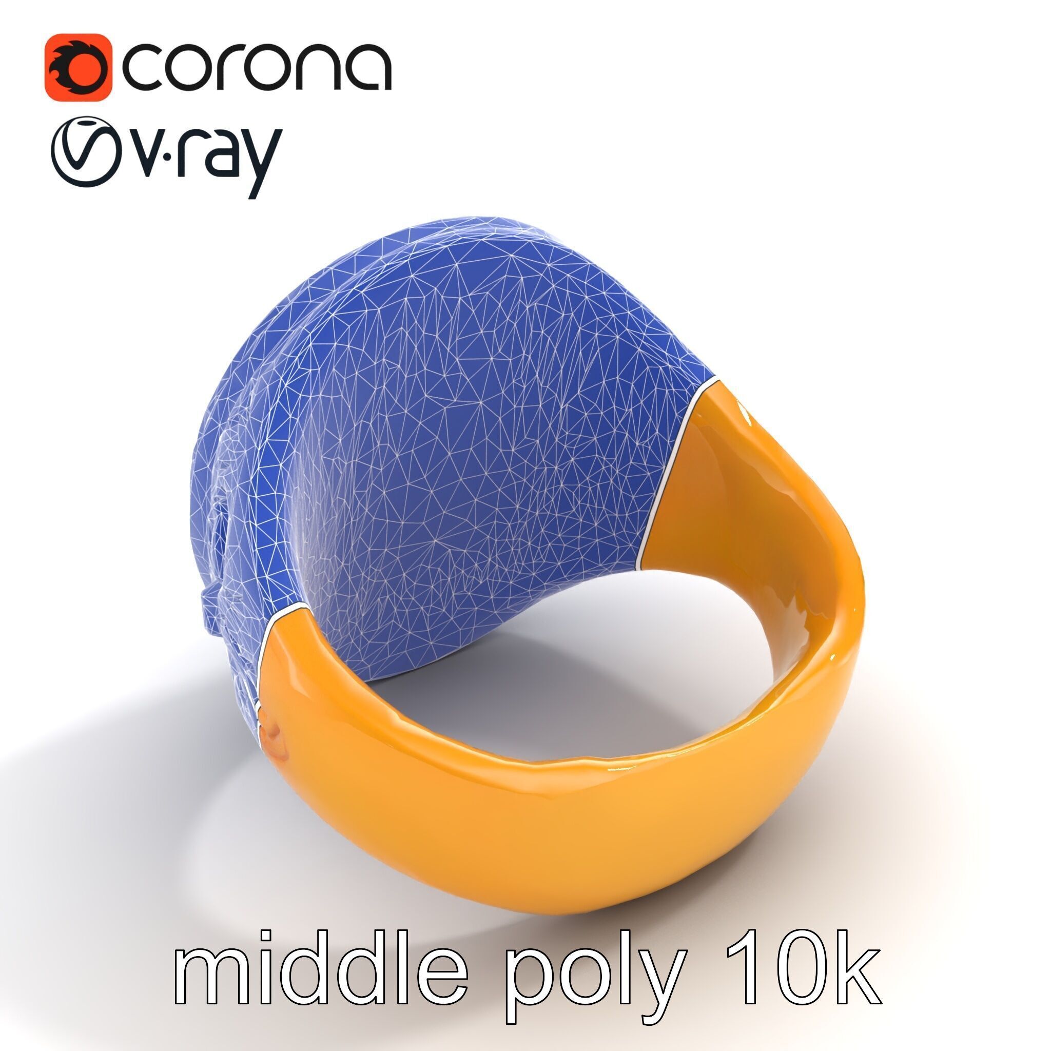 Luxurious Gold Signet Ring with Gemstone model pack Low-poly 3D model_29