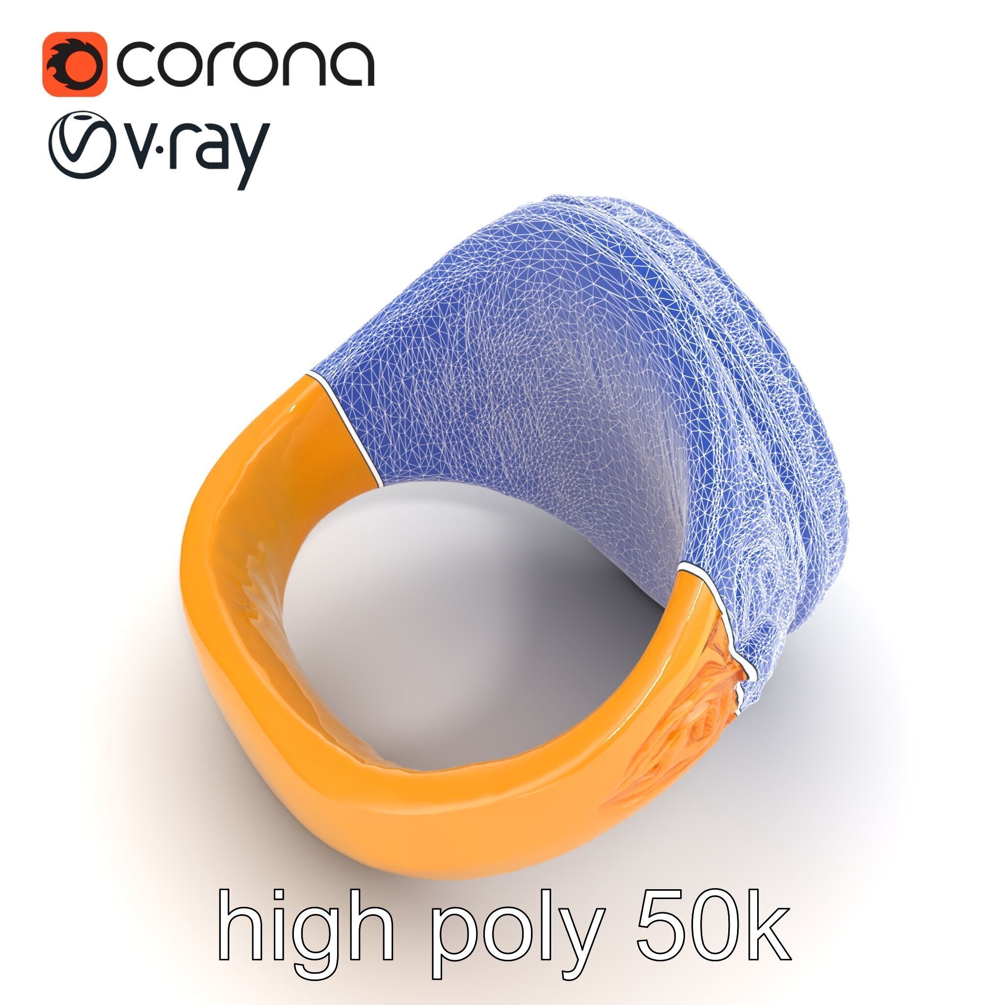 Luxurious Gold Signet Ring with Gemstone model pack Low-poly 3D model_32