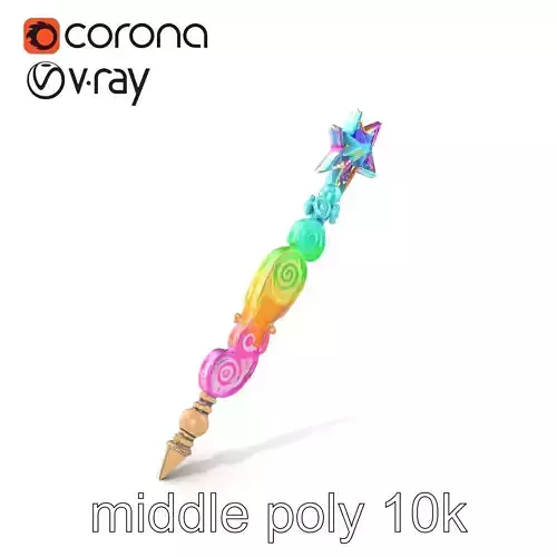 Celestial Ice Crystalline Staff model pack Low-poly 3D model