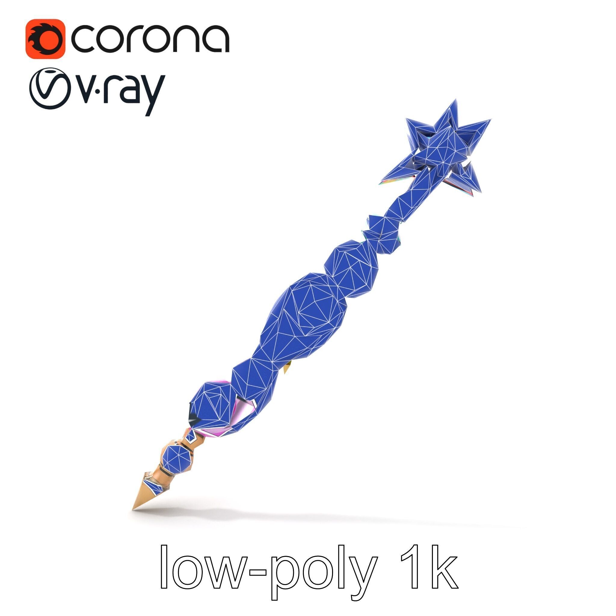 Celestial Ice Crystalline Staff model pack Low-poly 3D model_28