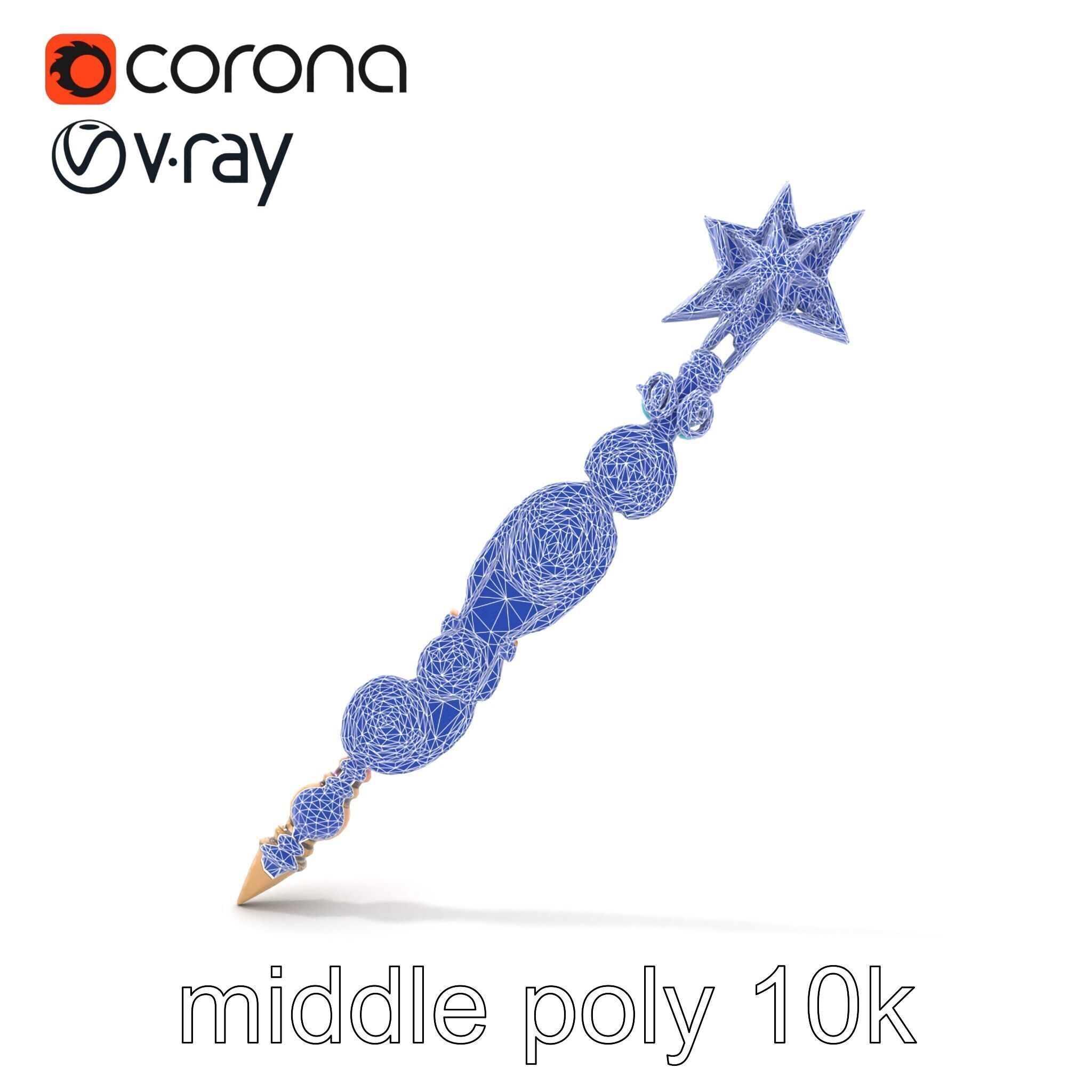 Celestial Ice Crystalline Staff model pack Low-poly 3D model_26
