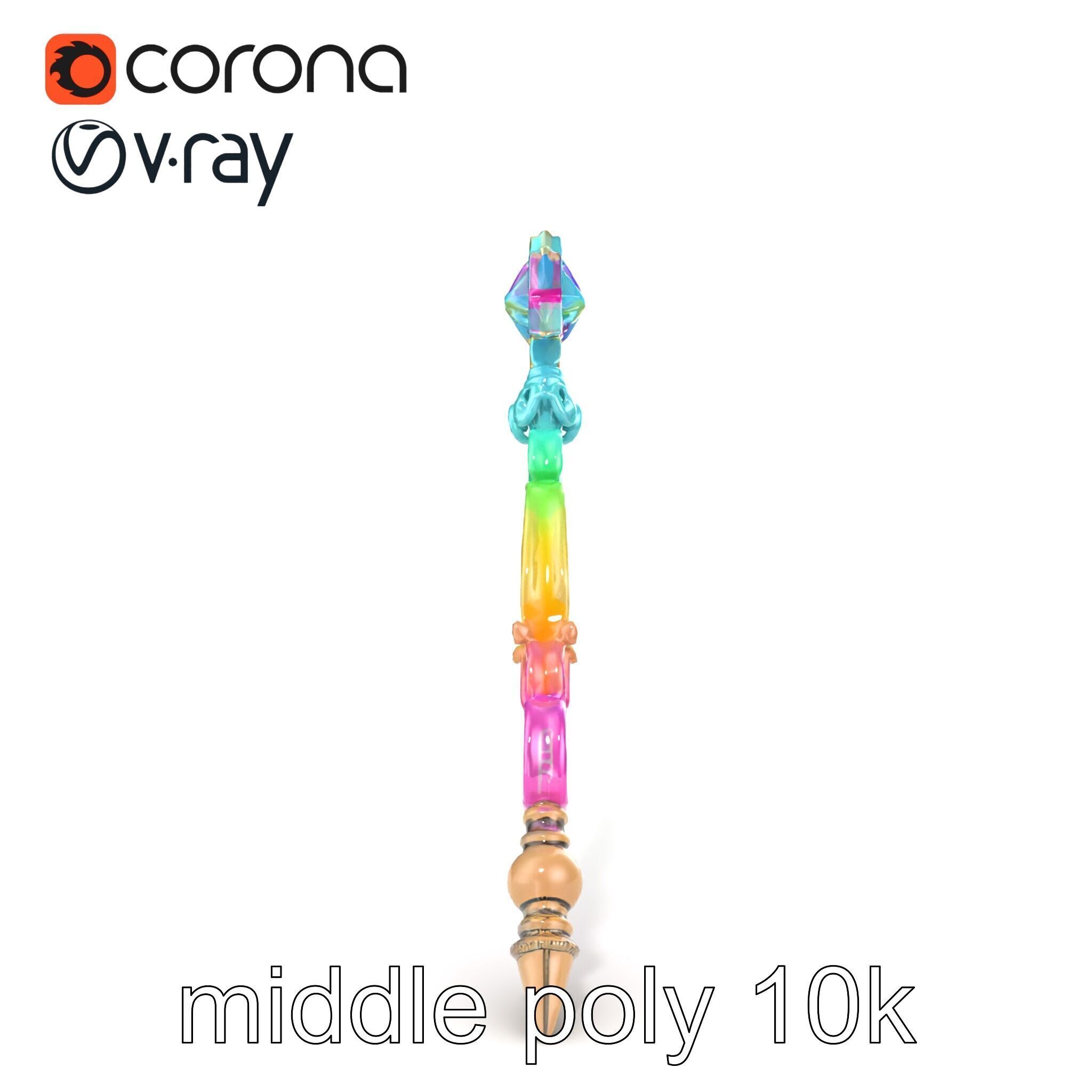 Celestial Ice Crystalline Staff model pack Low-poly 3D model_18