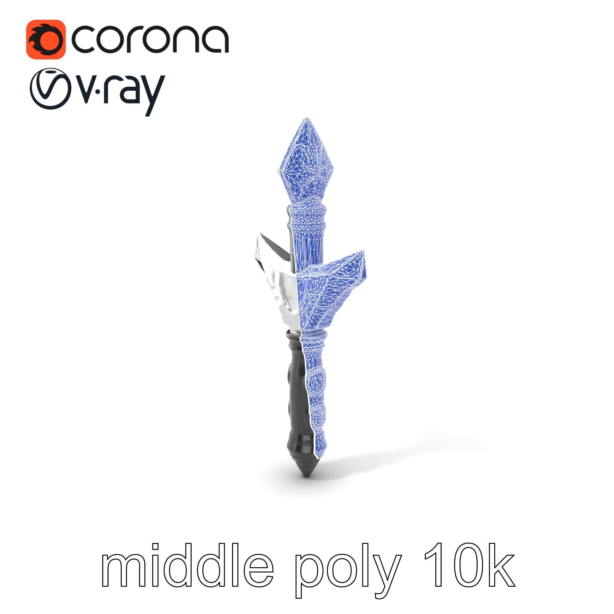Celestial Obsidian Warlocks Wand model pack Low-poly 3D model_6